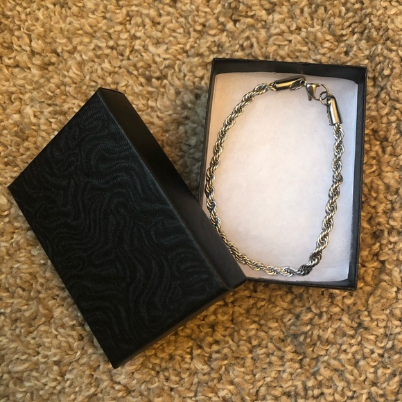 Sterling Silver Twisted Rope Chain Bracelet - Picture 2 of 5